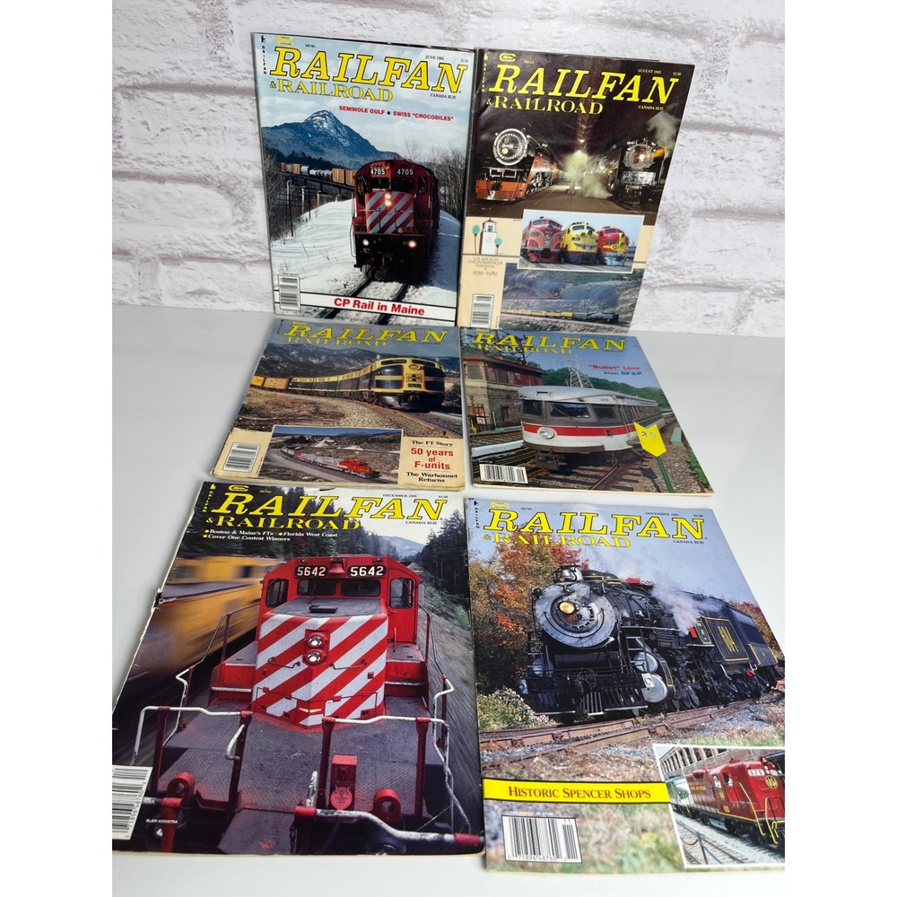 VNTG Railfan & Railroad Magazine 1989 Lot/6 June-Dec CP Rail Santa Fe F-Units